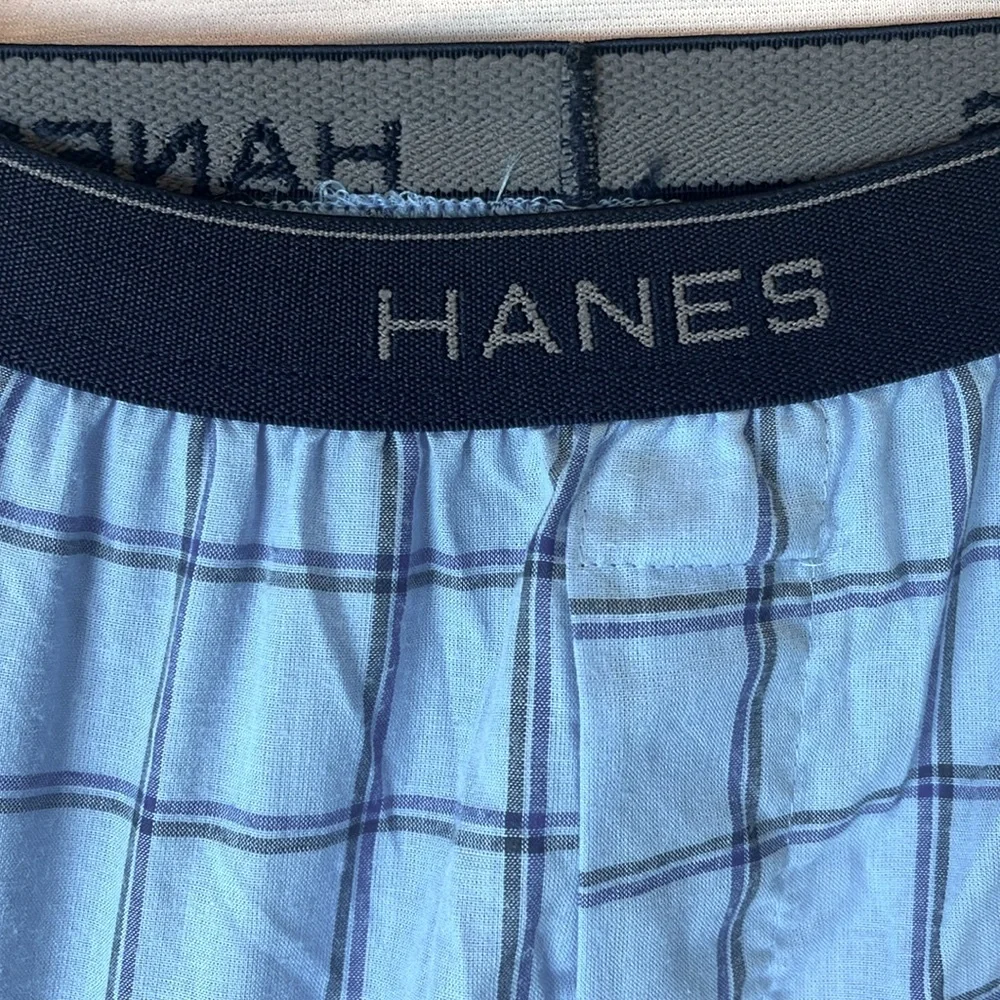 Hanes Men's Blue Plaid Boxers